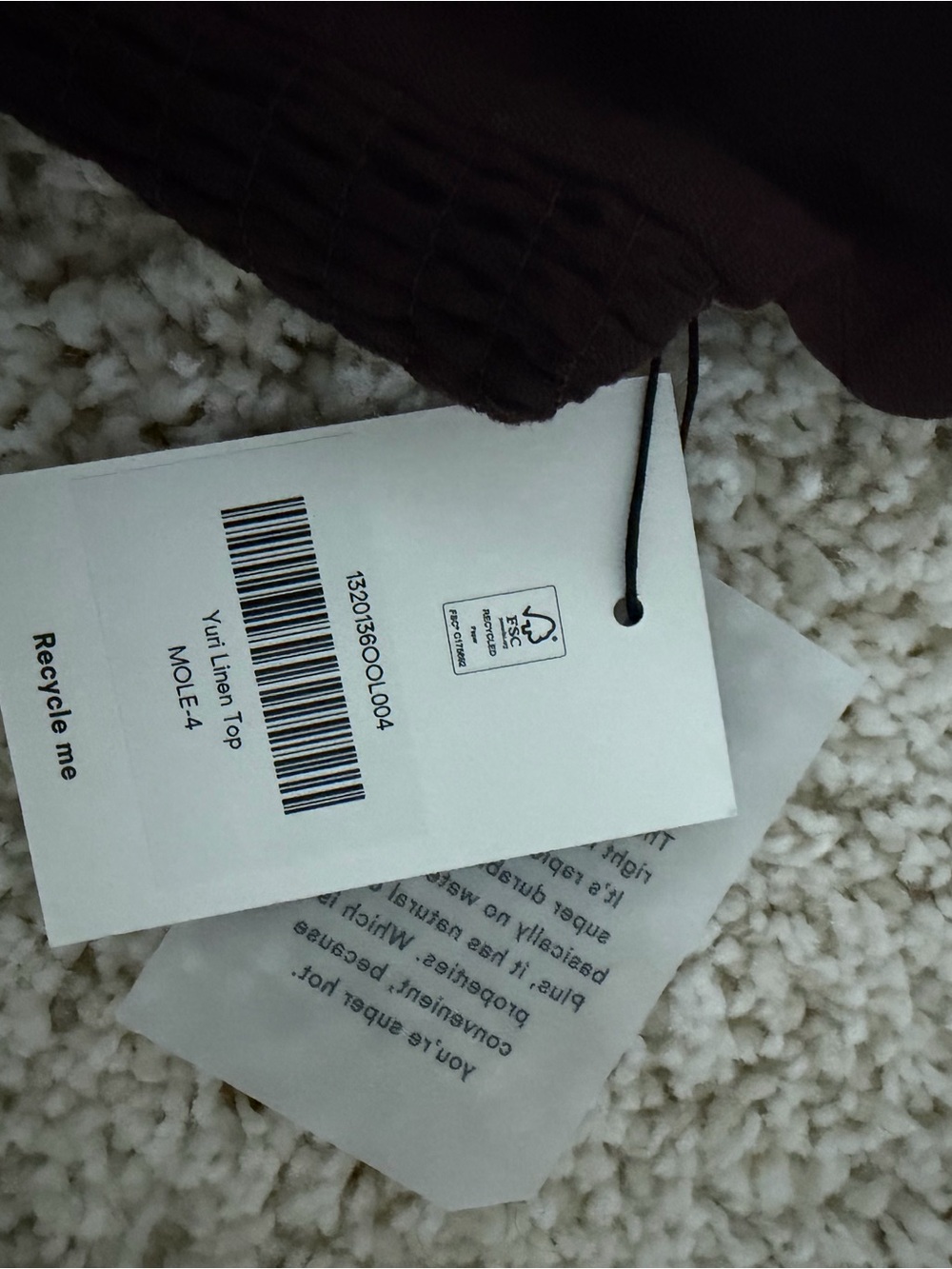 Reformation brown Cropped Camisole with Smocked Hem - Picture 3 of 3